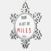 ランナークリスマスオーナメントホリデーギフト スノーフレークピューターオーナメント (右)