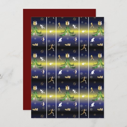 ランナークリスマスツリー – 女ランニングの子の木 シーズンカード (正面/裏面)