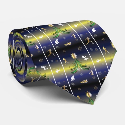 ランナークリスマスツリー – 女ランニングの子の木 ネクタイ (ロール)
