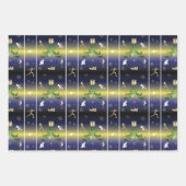 ランナークリスマスツリー – 女ランニングの子の木 ラッピングペーパーシート (正面3)