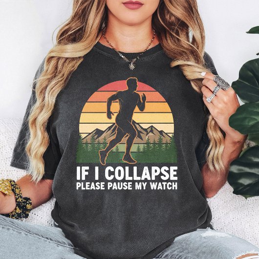 ランナーサンセット 楽しい名言 ポーズをとる ウォッチ Tシャツ