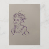ランナーズアッパー体鉛筆スケッチ ポストカード (正面)