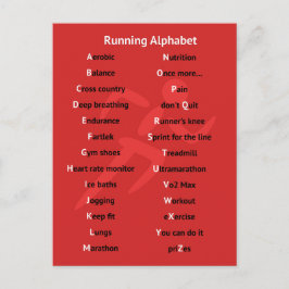 ランナーズレッド葉書のアルファベット ポストカード