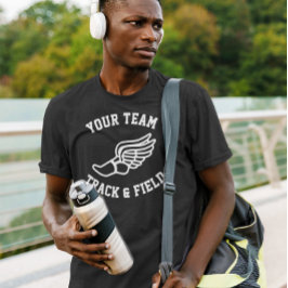 ランナートラックとフィールドカスタムのチーム名または文字 Tシャツ