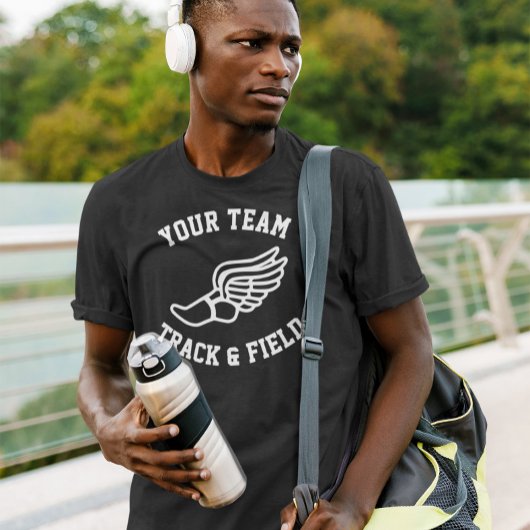 ランナートラックとフィールドカスタムのチーム名または文字 Tシャツ