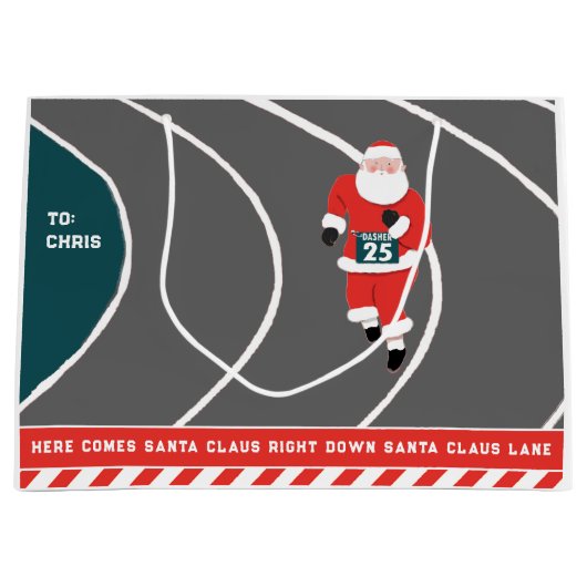 ランナートラック&フィールドクリスマスラージ抱き枕 ラージペーパーバッグ (正面)