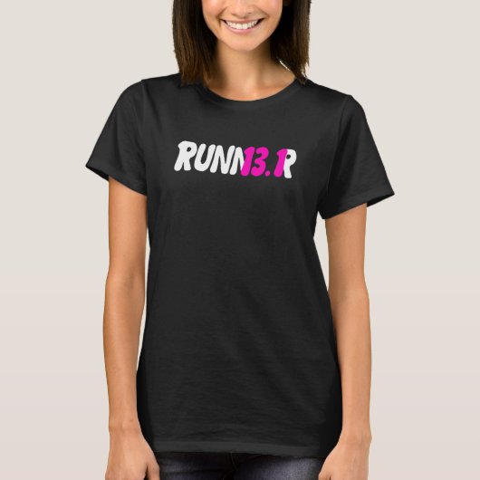 ランナーハーフマラソン13 1マイルマラソン走ナ・ウォム Tシャツ (正面)