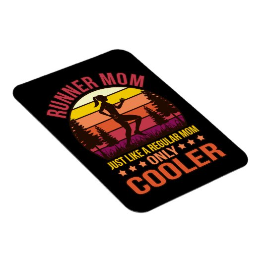 ランナーママ定義ハーフマラソンランニングの恋人 マグネット (右側)