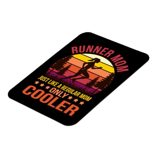 ランナーママ定義ハーフマラソンランニングの恋人 マグネット (左側)