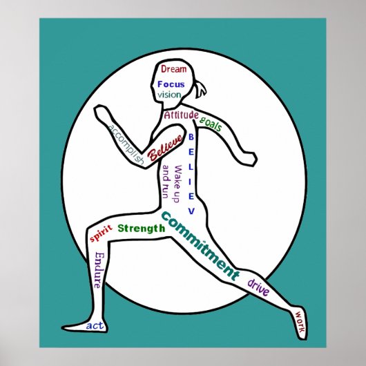 ランナーランニングに愛やる気を起こさせるの言葉 ポスター (正面)