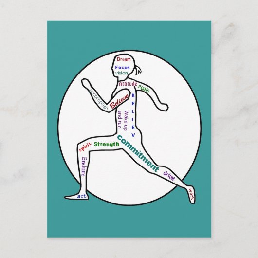 ランナーランニングに愛やる気を起こさせるの言葉 ポストカード (正面)