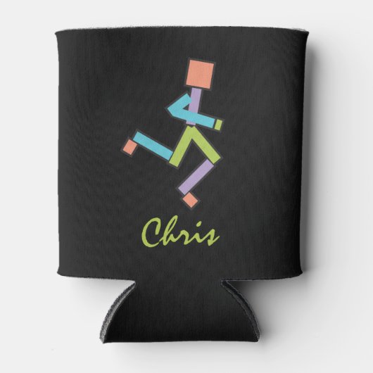 ランナーランニングの名パーソナライズされた前テンプレート 缶クーラー (正面)