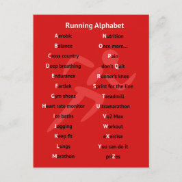ランナーレッドのアルファベット ポストカード