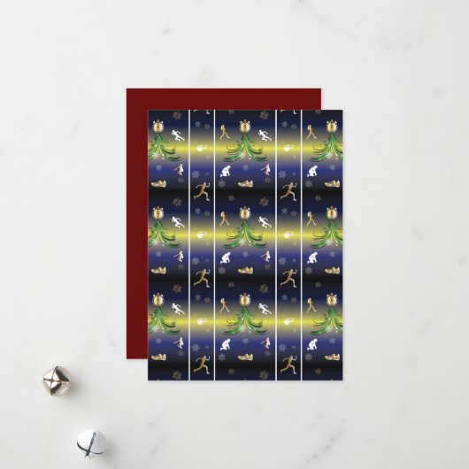 ランナー用クリスマスツリー - 走る女の子 シーズンカード (正面/裏面インサイチュ)