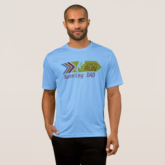 ランナー走のパパに対する走のスポーツの贈り物への愛 Tシャツ (正面フル)