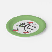 ランナー26.2マラソン選手©クリスマスホリデー ペーパープレート (アングル)