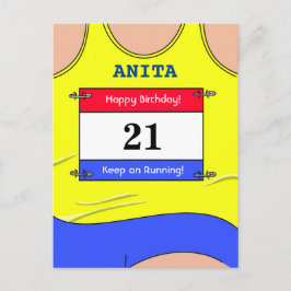 ランナー イエロー ポストカード