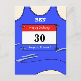 ランナー ブルー ポストカード