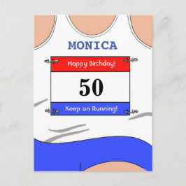 ランナー ホワイト トップ ポストカード