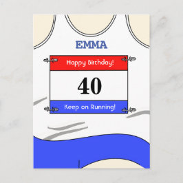 ランナー ホワイト トップ ポストカード