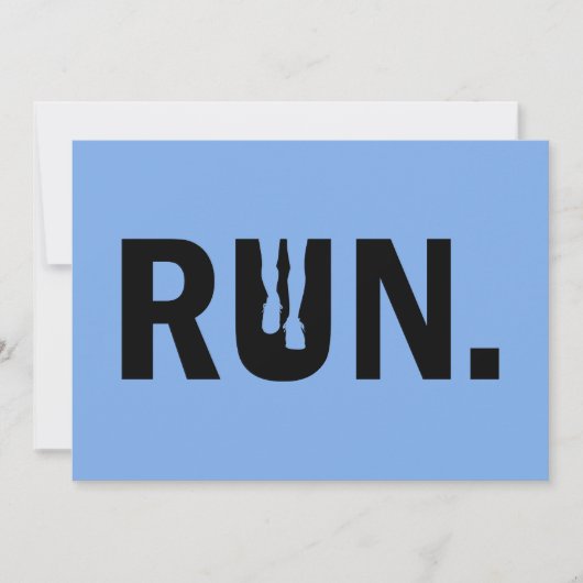 ランナー・マラソン・シルエット・ラン 招待状 (正面)