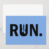 ランナー・マラソン・シルエット・ラン 招待状 (正面/裏面)