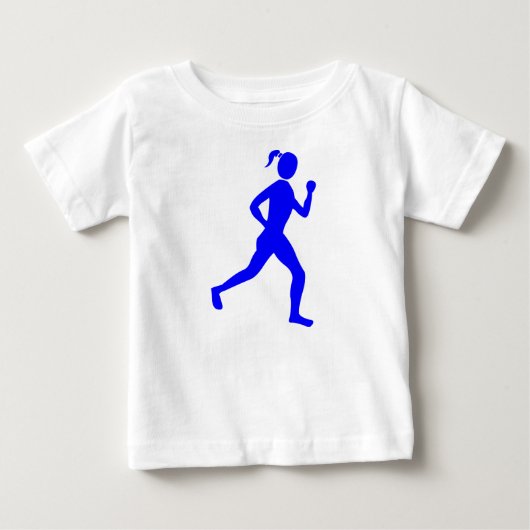 ランナー（女性） – 青 ベビーTシャツ (正面)