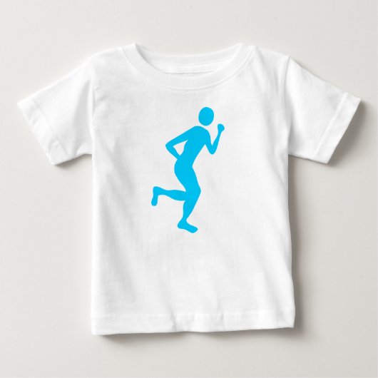 ランナー（男性） – スカイブルー ベビーTシャツ (正面)