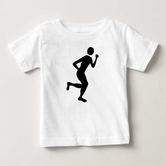 ランナー(男性) – 黒 ベビーTシャツ (正面)