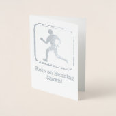 ランナー – 自分の写真 – 勇気付けられる/おめでとう男性 箔カード (正面)