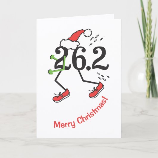 ランナー 26.2 マラソン クリスマス ホリデーカード (正面)