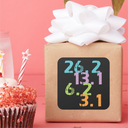 ランナ距離ステッカー スクエアシール (パーティー)