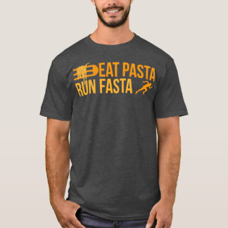 ランナ食べパスタフ走ァスタジョガーおもしろいギフトアイディア Tシャツ