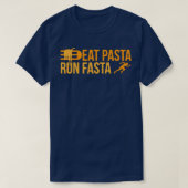 ランナ食べパスタフ走ァスタジョガーおもしろいギフトアイディア Tシャツ (デザイン正面)