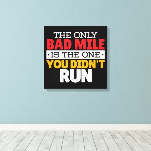 ランナ – おもしろいバートマイルランニング引用文 キャンバスプリント (インサイチュ (ウッドフロア))