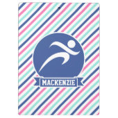 ランナ、走、ブルー、ピンク、ホワイトストライプの各オプション クリップボード (裏面)