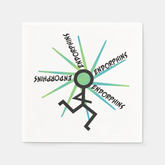ランニングおもしろいのエンドルフィン – ランナーユーモア スタンダードカクテルナプキン (正面)