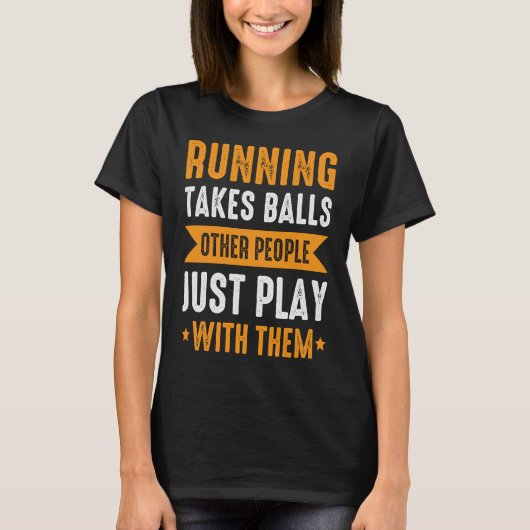 ランニングがボールを持って他の人遊に取り入れる Tシャツ (正面)