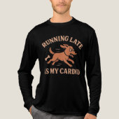 ランニングが遅刻のエクササイズ イヌ好きのための面白グッズ トライブレンドＴシャツ (正面)