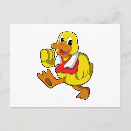 ランニングするあひる ポストカード (正面)
