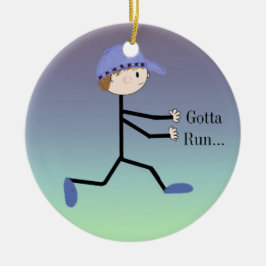 ランニングする男性のシンプルなイラスト セラミックオーナメント