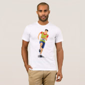ランニングする男性のメンズTシャツ Tシャツ (正面フル)