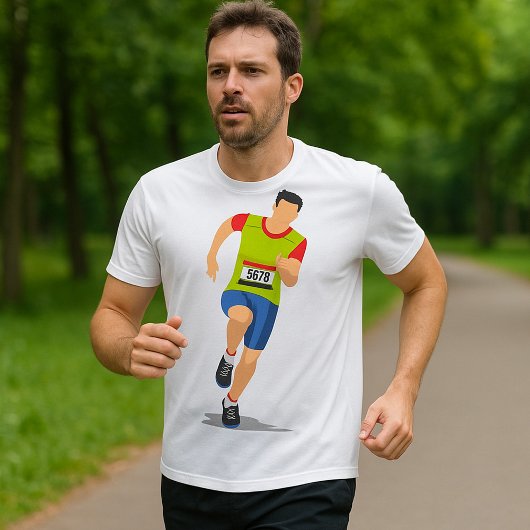 ランニングする男性のメンズTシャツ Tシャツ