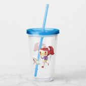 ランニングと犬は海のそばにいる アクリルタンブラー (裏面)