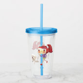 ランニングと犬は海のそばにいる アクリルタンブラー (正面)