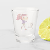 ランニングと犬は海のそばにいる ショットグラス (裏面)