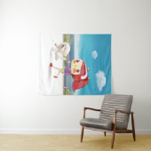 ランニングと犬は海のそばにいる タペストリー (インサイチュ(横))