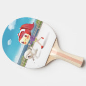 ランニングと犬は海のそばにいる 卓球ラケット (横)