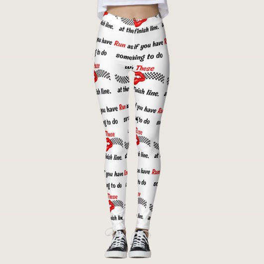 ランニングのよくはしゃぐやる気を起こさせるタイポグラフィ レギンス (正面)