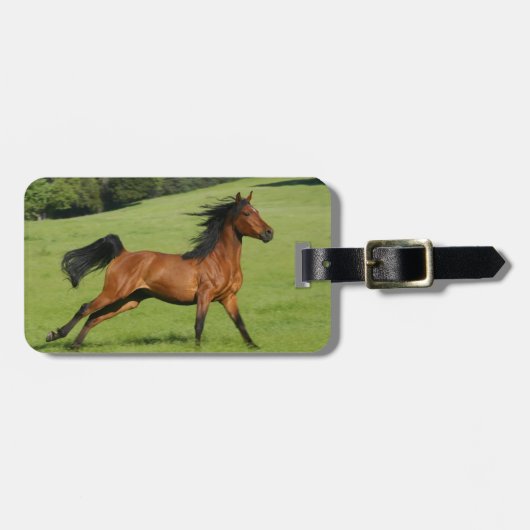 ランニングのアラビア馬ラゲッジタグ ラゲッジタグ (正面横)
